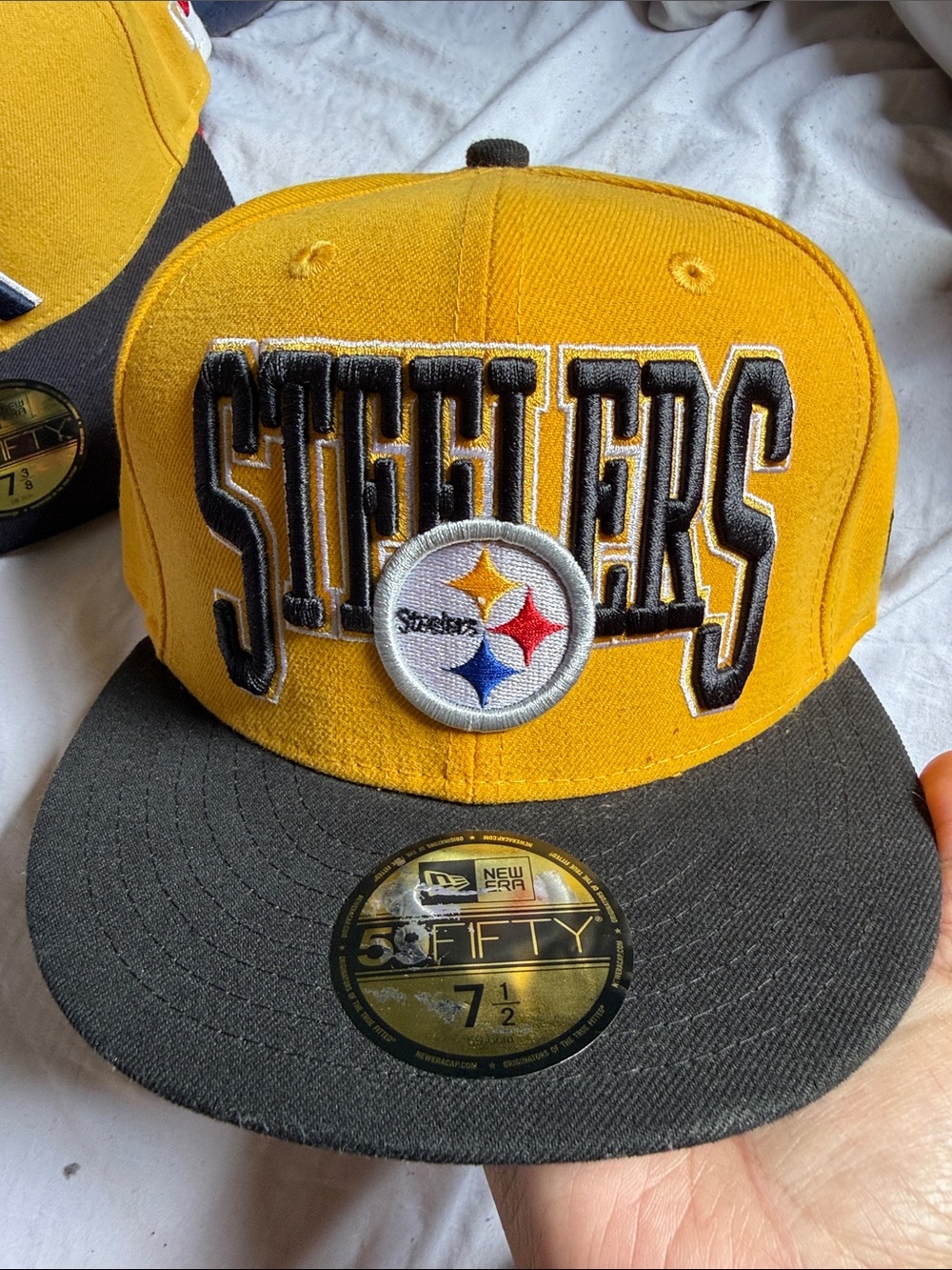 New Era Steelers Yellow Crown with Black Visor Fitted Hat